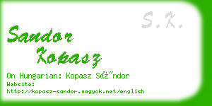 sandor kopasz business card